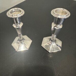 Vintage Pair of Sliver Plated Candleholder - Marked with BP 2423